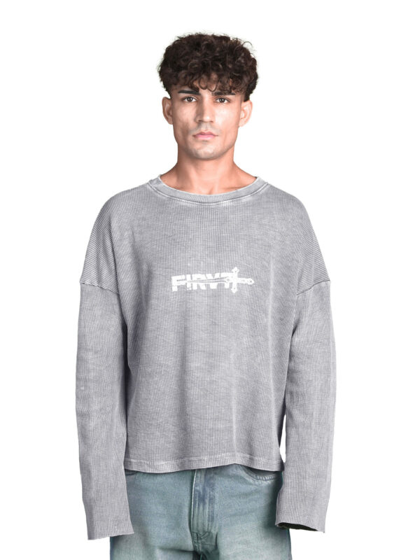Grey Waffle Oversized T-Shirt